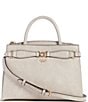 Guess Arlena Girlfriend Lizard Satchel Bag, Color:Taupe - Image 1