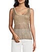 Guess Guess Ava Sleeveless Sequin-Embellished Open-Stitch Tank Top, Color:Wet Sand Multi - Image 1
