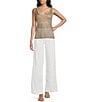 Guess Guess Ava Sleeveless Sequin-Embellished Open-Stitch Tank Top, Color:Wet Sand Multi - Image 3