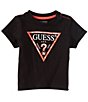 Color:Black - Image 1 - Baby Boys Newborn-24 Months Short Sleeve Core Logo Tee