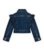 Guess Baby Girls 3-24 Months Ruffle Denim Lurex Trucker Jacket, Color:Dark Denim - Image 2