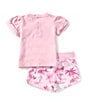 Guess Baby Girls Sparkle Guess Embroidered Short Sleeve T-Shirt & Short Set, Color:Bright Pink - Image 2