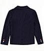 Color:Navy - Image 2 - Big Boys 8-16 Notch Collar Long Sleeve Punto Milano Blazer