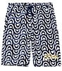 Color:Navy - Image 1 - Big Boys 8-18 Printed Pull-On French Terry Shorts