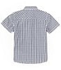 Color:Blue/White Vichy - Image 2 - Big Boys 8-18 Short Sleeve Checked Poplin Shirt