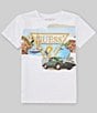 Color:White - Image 1 - Big Boys 8-18 Short Sleeve Classic Car Graphic T-Shirt