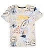Color:Yellow - Image 1 - Big Boys 8-18 Short Sleeve Embroidered Printed T-Shirt