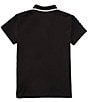 Color:Black - Image 2 - Big Boys 8-18 Short Sleeve Guess Logo Taping Organic Cotton Polo Shirt