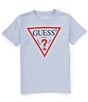 Color:Open Blue - Image 1 - Big Boys 8-18 Short Sleeve Guess Triangle Graphic T-Shirt