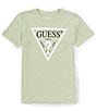 Color:Bright - Image 1 - Big Boys 8-18 Short Sleeve Guess Triangle Graphic T-Shirt