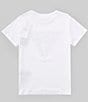 Color:White - Image 2 - Big Boys 8-18 Short Sleeve Iridescent Guess Logo Triangle T-Shirt
