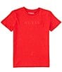 Color:Red - Image 1 - Big Boys 8-18 Short Sleeve Tonal Embroidered T-Shirt