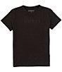 Color:Black - Image 1 - Big Boys 8-18 Short Sleeve Tonal Embroidered T-Shirt