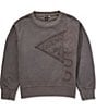 Guess Big Boys Long Sleeve Crewneck Embroidered Pullover, Color:Dark Grey - Image 1