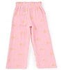 Color:Pink - Image 2 - Big Girls 7-16 Embroidered Gauze Wide Leg Pants