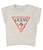 Color:Light Grey - Image 1 - Big Girls 7-16 Dolman Sleeve Crop Core T-Shirt