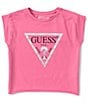 Color:Pink - Image 1 - Big Girls 7-16 Dolman Sleeve Crop Core T-Shirt