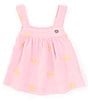 Color:Pink - Image 1 - Big Girls 7-16 Gauze Embroidered Pleated Tank Top