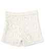 Color:White - Image 2 - Big Girls 7-16 Lace Printed Shorts