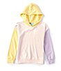Color:Multi - Image 1 - Big Girls 7-16 Long Sleeve Foiled Color-Block French Terry Hoodie