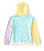 Color:Multi - Image 2 - Big Girls 7-16 Long Sleeve Foiled Color-Block French Terry Hoodie