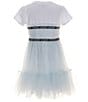 Color:White - Image 2 - Big Girls 7-16 Mixed Fabric Dress