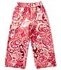 Color:Pink - Image 1 - Big Girls 7-16 Printed Chiffon Palazzo Pants
