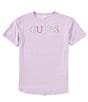 Color:Purple - Image 1 - Big Girls 7-16 Short Cuff Sleeve Graphic T-Shirt