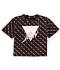 Color:Grey - Image 1 - Big Girls 7-16 Short Sleeve Printed Icon T-Shirt