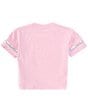 Color:Light Pink - Image 2 - Big Girls 7-16 Short Sleeve Sequin-Embellished Embroidered Logo T-Shirt