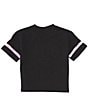 Color:Jet Black - Image 2 - Big Girls 7-16 Short Sleeve Sequin-Embellished Embroidered Logo T-Shirt