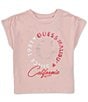 Color:Pink - Image 1 - Big Girls 7-16 Sleeveless Guess Malibu California T-Shirt