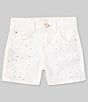 Color:White - Image 1 - Big Girls 7-16 Strass Rhinestone Denim Shorts
