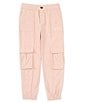 Color:Pink - Image 1 - Big Girls 7-16 Sueded Nylon Cargo Pants