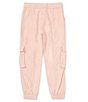 Color:Pink - Image 2 - Big Girls 7-16 Sueded Nylon Cargo Pants