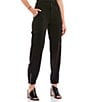 Color:Jet Black - Image 1 - Bowie High Rise Cargo Chino Pants