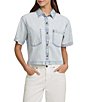 Guess Boxy Short Sleeve Denim Shirt - Image 1