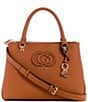 Guess Calebra Status Satchel Bag, Color:Cognac - Image 1