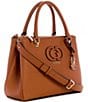 Guess Calebra Status Satchel Bag, Color:Cognac - Image 4