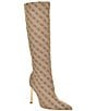 Guess Candeley Logo Print Tall Heel Boots - Image 1
