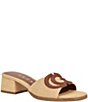 Guess Cerinna Raffia Logo Block Heel Slide Sandals - Image 1