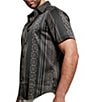 Color:Bellview Mosaic Stripe Tan - Image 3 - Charm Mosaic Stripe Short Sleeve Woven Shirt