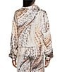 Guess Coordinating Satin Animal Print Long Sleeve Button Front Shirt - Image 2