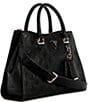 Guess Cresidia Society Logo Embossed Satchel Bag, Color:Black - Image 4