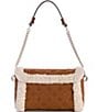 Guess Davika Flap Shearling Faux Suede Shoulder Bag, Color:Cognac - Image 2