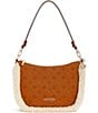 Guess Davika Hobo Shearling Faux Suede Shoulder Bag, Color:Cognac - Image 1