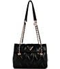 Guess Eda Quilted Flap Shoulder Bag, Color:Black - Image 1