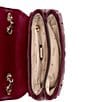 Guess Giully Mini Quilted Chain Strap Crossbody Bag, Color:Burgundy - Image 3