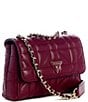 Guess Giully Mini Quilted Chain Strap Crossbody Bag, Color:Burgundy - Image 4