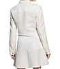 Guess Elsie Tweed Mix Cropped Coordinating Denim Jacket, Color:White Tweed Combo - Image 2